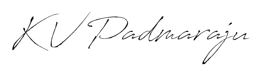 Upgrade your professional image with K V Padmaraju signature created with Antro_Vectra font. Fast, free, and watermark-free download. K V Padmaraju signature style 6 images and pictures png