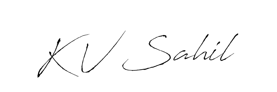 Create a beautiful signature design for name K V Sahil. With this signature (Antro_Vectra) fonts, you can make a handwritten signature for free. K V Sahil signature style 6 images and pictures png