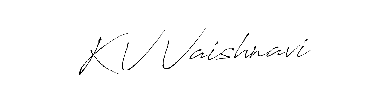 The best way (Antro_Vectra) to make a short signature is to pick only two or three words in your name. The name K V Vaishnavi include a total of six letters. For converting this name. K V Vaishnavi signature style 6 images and pictures png