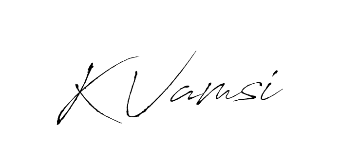 Make a beautiful signature design for name K Vamsi. With this signature (Antro_Vectra) style, you can create a handwritten signature for free. K Vamsi signature style 6 images and pictures png