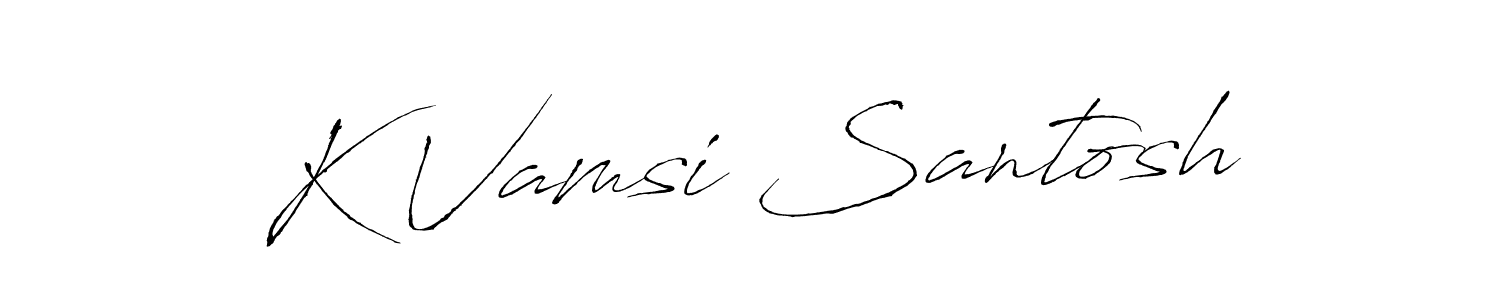 Similarly Antro_Vectra is the best handwritten signature design. Signature creator online .You can use it as an online autograph creator for name K Vamsi Santosh. K Vamsi Santosh signature style 6 images and pictures png