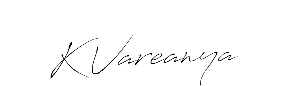 The best way (Antro_Vectra) to make a short signature is to pick only two or three words in your name. The name K Vareanya include a total of six letters. For converting this name. K Vareanya signature style 6 images and pictures png