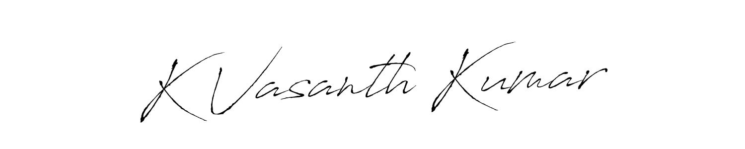 You should practise on your own different ways (Antro_Vectra) to write your name (K Vasanth Kumar) in signature. don't let someone else do it for you. K Vasanth Kumar signature style 6 images and pictures png