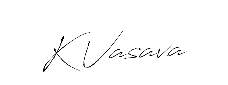 Create a beautiful signature design for name K Vasava. With this signature (Antro_Vectra) fonts, you can make a handwritten signature for free. K Vasava signature style 6 images and pictures png