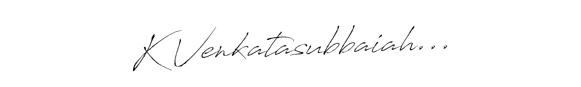 Similarly Antro_Vectra is the best handwritten signature design. Signature creator online .You can use it as an online autograph creator for name K Venkatasubbaiah.... K Venkatasubbaiah... signature style 6 images and pictures png