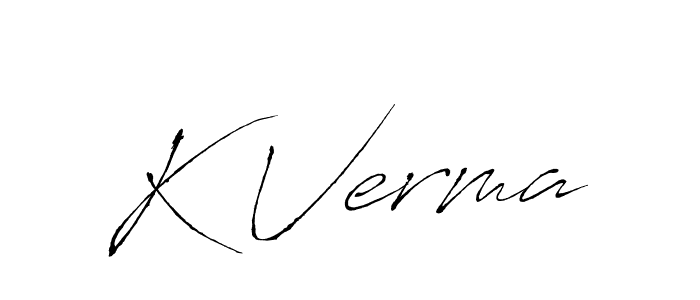 K Verma stylish signature style. Best Handwritten Sign (Antro_Vectra) for my name. Handwritten Signature Collection Ideas for my name K Verma. K Verma signature style 6 images and pictures png