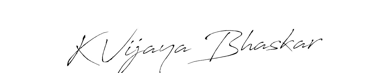 Create a beautiful signature design for name K Vijaya Bhaskar. With this signature (Antro_Vectra) fonts, you can make a handwritten signature for free. K Vijaya Bhaskar signature style 6 images and pictures png