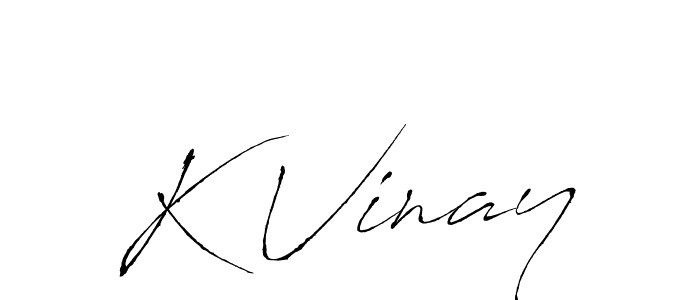 Also we have K Vinay name is the best signature style. Create professional handwritten signature collection using Antro_Vectra autograph style. K Vinay signature style 6 images and pictures png