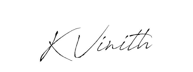 K Vinith stylish signature style. Best Handwritten Sign (Antro_Vectra) for my name. Handwritten Signature Collection Ideas for my name K Vinith. K Vinith signature style 6 images and pictures png