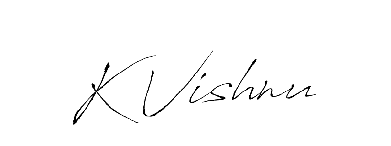 K Vishnu stylish signature style. Best Handwritten Sign (Antro_Vectra) for my name. Handwritten Signature Collection Ideas for my name K Vishnu. K Vishnu signature style 6 images and pictures png