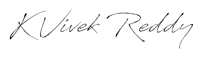 A classic penmanship look for K Vivek Reddy. The Antro_Vectra font brings timeless elegance and confidence to every signed document. K Vivek Reddy signature style 6 images and pictures png