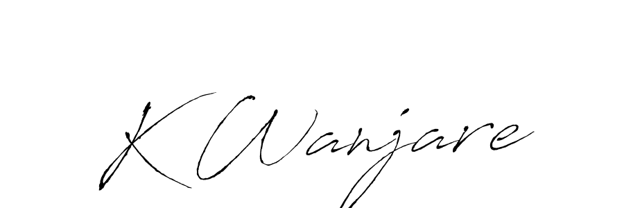 How to make K Wanjare name signature. Use Antro_Vectra style for creating short signs online. This is the latest handwritten sign. K Wanjare signature style 6 images and pictures png