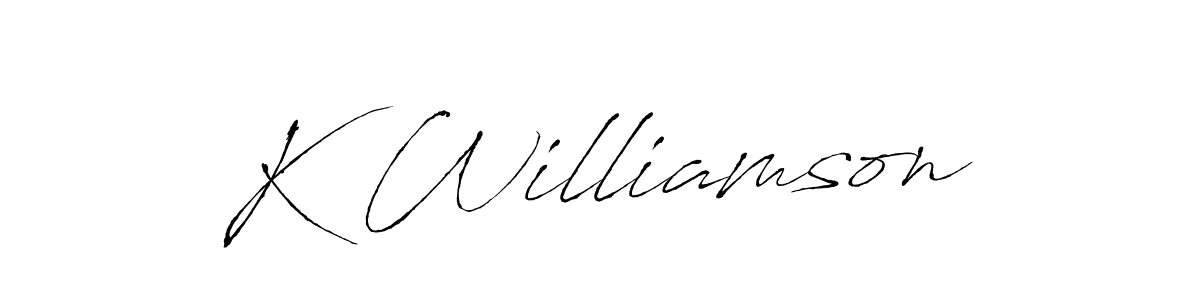 Make a beautiful signature design for name K Williamson. With this signature (Antro_Vectra) style, you can create a handwritten signature for free. K Williamson signature style 6 images and pictures png