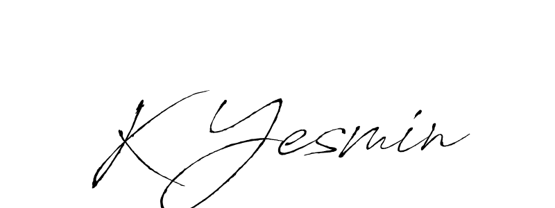Antro_Vectra is a professional signature style that is perfect for those who want to add a touch of class to their signature. It is also a great choice for those who want to make their signature more unique. Get K Yesmin name to fancy signature for free. K Yesmin signature style 6 images and pictures png