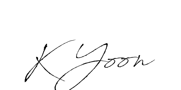 Antro_Vectra is a professional signature style that is perfect for those who want to add a touch of class to their signature. It is also a great choice for those who want to make their signature more unique. Get K Yoon name to fancy signature for free. K Yoon signature style 6 images and pictures png
