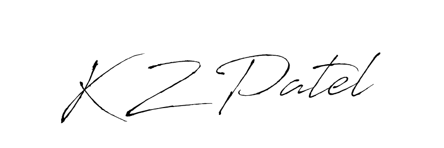 The best way (Antro_Vectra) to make a short signature is to pick only two or three words in your name. The name K Z Patel include a total of six letters. For converting this name. K Z Patel signature style 6 images and pictures png