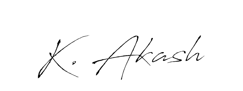 Design your own signature with our free online signature maker. With this signature software, you can create a handwritten (Antro_Vectra) signature for name K. Akash. K. Akash signature style 6 images and pictures png