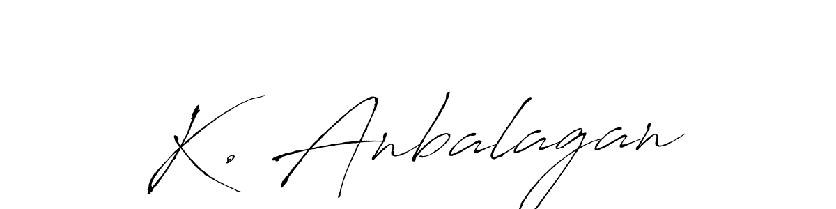 You should practise on your own different ways (Antro_Vectra) to write your name (K. Anbalagan) in signature. don't let someone else do it for you. K. Anbalagan signature style 6 images and pictures png