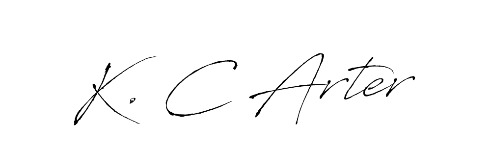 How to make K. C Arter name signature. Use Antro_Vectra style for creating short signs online. This is the latest handwritten sign. K. C Arter signature style 6 images and pictures png