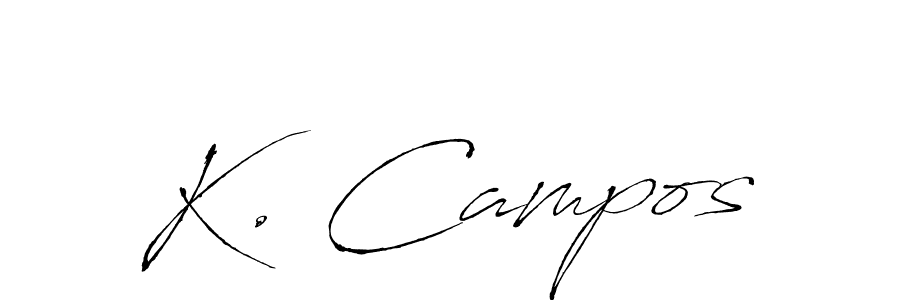 Design your own signature with our free online signature maker. With this signature software, you can create a handwritten (Antro_Vectra) signature for name K. Campos. K. Campos signature style 6 images and pictures png
