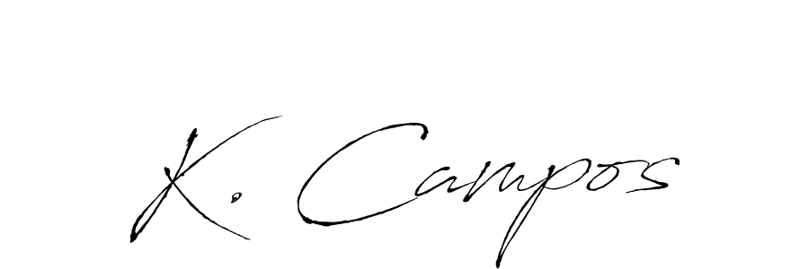 Design your own signature with our free online signature maker. With this signature software, you can create a handwritten (Antro_Vectra) signature for name K. Campos. K. Campos signature style 6 images and pictures png