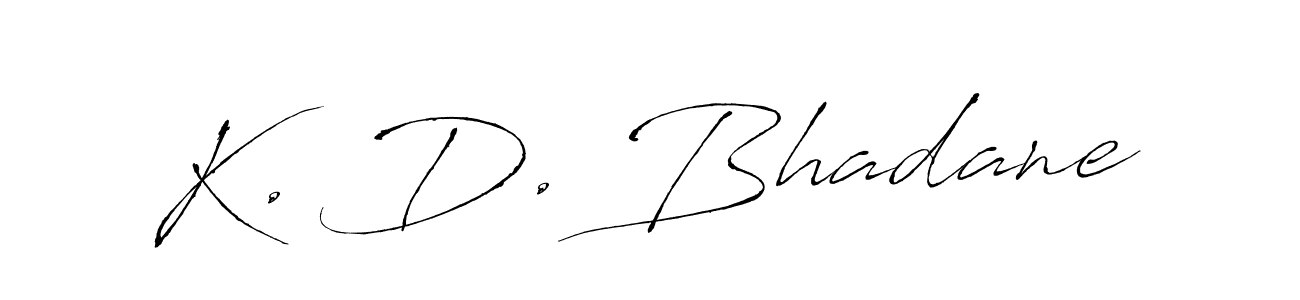 This is the best signature style for the K. D. Bhadane name. Also you like these signature font (Antro_Vectra). Mix name signature. K. D. Bhadane signature style 6 images and pictures png