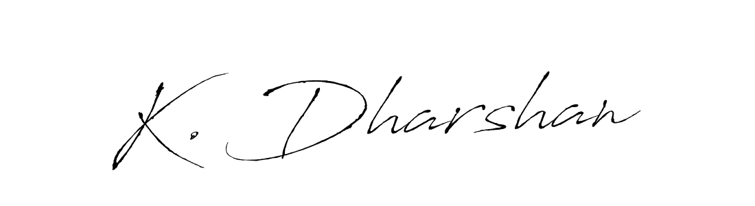 K. Dharshan stylish signature style. Best Handwritten Sign (Antro_Vectra) for my name. Handwritten Signature Collection Ideas for my name K. Dharshan. K. Dharshan signature style 6 images and pictures png