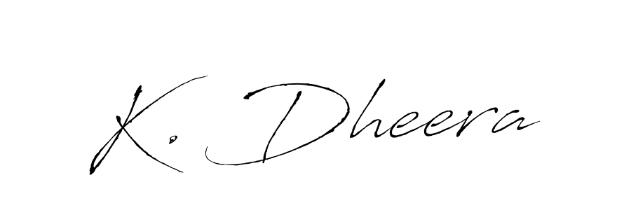 The best way (Antro_Vectra) to make a short signature is to pick only two or three words in your name. The name K. Dheera include a total of six letters. For converting this name. K. Dheera signature style 6 images and pictures png
