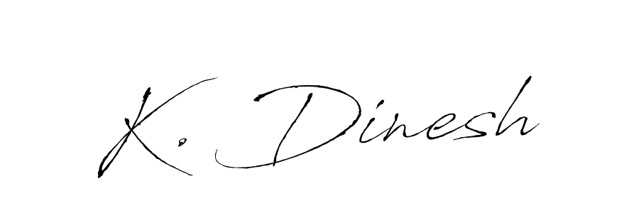 The best way (Antro_Vectra) to make a short signature is to pick only two or three words in your name. The name K. Dinesh include a total of six letters. For converting this name. K. Dinesh signature style 6 images and pictures png