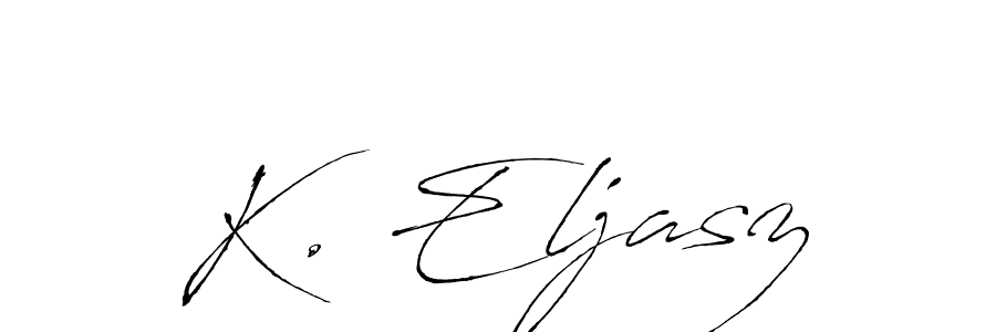 The best way (Antro_Vectra) to make a short signature is to pick only two or three words in your name. The name K. Eljasz include a total of six letters. For converting this name. K. Eljasz signature style 6 images and pictures png