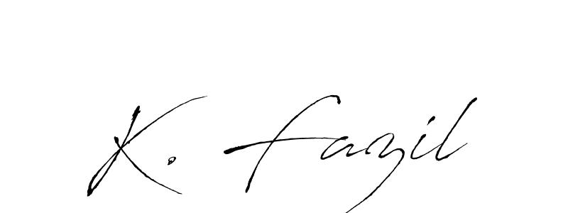 Use a signature maker to create a handwritten signature online. With this signature software, you can design (Antro_Vectra) your own signature for name K. Fazil. K. Fazil signature style 6 images and pictures png