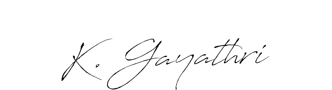 Antro_Vectra is a professional signature style that is perfect for those who want to add a touch of class to their signature. It is also a great choice for those who want to make their signature more unique. Get K. Gayathri name to fancy signature for free. K. Gayathri signature style 6 images and pictures png