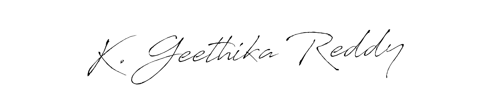 Also You can easily find your signature by using the search form. We will create K. Geethika Reddy name handwritten signature images for you free of cost using Antro_Vectra sign style. K. Geethika Reddy signature style 6 images and pictures png