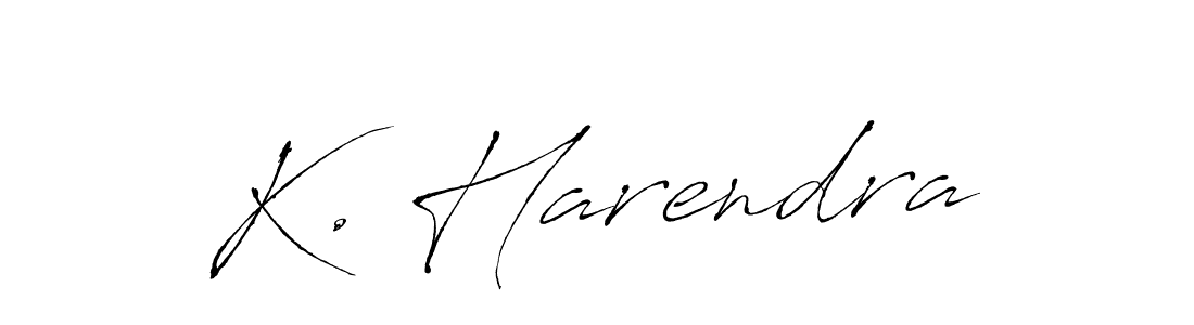 The best way (Antro_Vectra) to make a short signature is to pick only two or three words in your name. The name K. Harendra include a total of six letters. For converting this name. K. Harendra signature style 6 images and pictures png