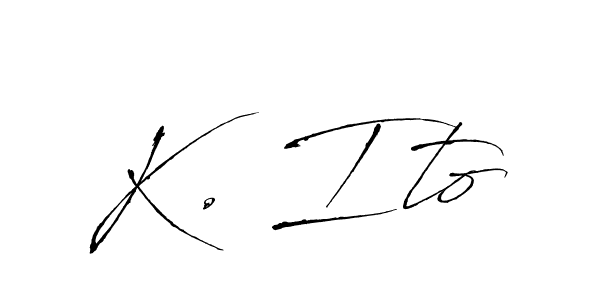 Antro_Vectra is a professional signature style that is perfect for those who want to add a touch of class to their signature. It is also a great choice for those who want to make their signature more unique. Get K. Ito name to fancy signature for free. K. Ito signature style 6 images and pictures png