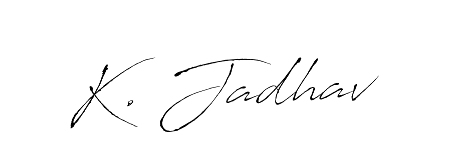 if you are searching for the best signature style for your name K. Jadhav. so please give up your signature search. here we have designed multiple signature styles  using Antro_Vectra. K. Jadhav signature style 6 images and pictures png