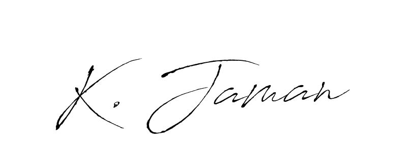 Antro_Vectra is a professional signature style that is perfect for those who want to add a touch of class to their signature. It is also a great choice for those who want to make their signature more unique. Get K. Jaman name to fancy signature for free. K. Jaman signature style 6 images and pictures png