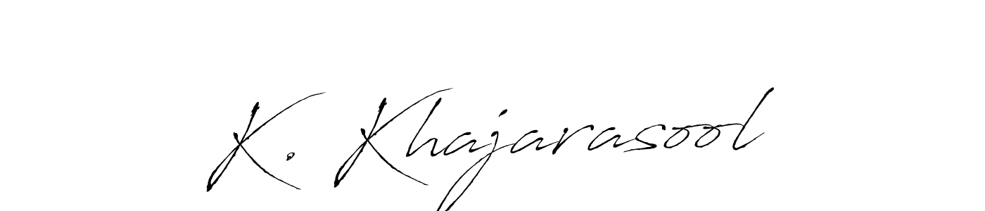 How to make K. Khajarasool name signature. Use Antro_Vectra style for creating short signs online. This is the latest handwritten sign. K. Khajarasool signature style 6 images and pictures png