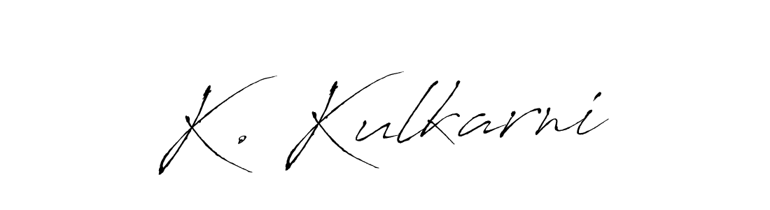 if you are searching for the best signature style for your name K. Kulkarni. so please give up your signature search. here we have designed multiple signature styles  using Antro_Vectra. K. Kulkarni signature style 6 images and pictures png