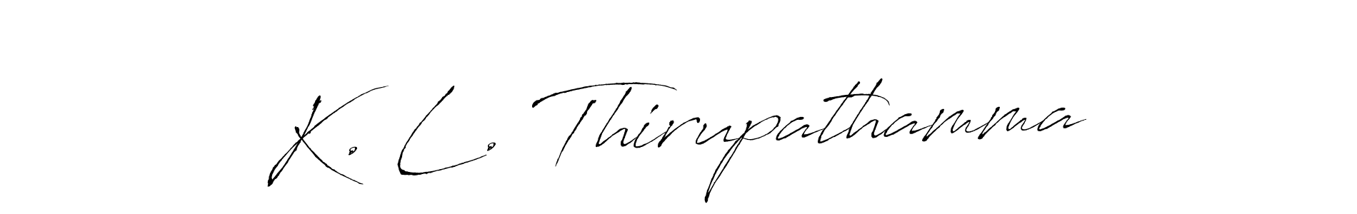 K. L. Thirupathamma stylish signature style. Best Handwritten Sign (Antro_Vectra) for my name. Handwritten Signature Collection Ideas for my name K. L. Thirupathamma. K. L. Thirupathamma signature style 6 images and pictures png