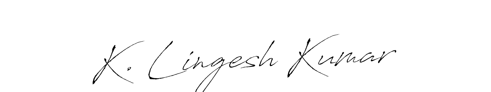 You should practise on your own different ways (Antro_Vectra) to write your name (K. Lingesh Kumar) in signature. don't let someone else do it for you. K. Lingesh Kumar signature style 6 images and pictures png