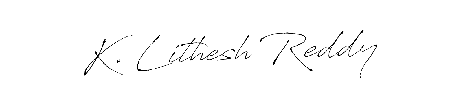 Design your own signature with our free online signature maker. With this signature software, you can create a handwritten (Antro_Vectra) signature for name K. Lithesh Reddy. K. Lithesh Reddy signature style 6 images and pictures png