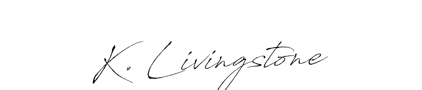 Antro_Vectra is a professional signature style that is perfect for those who want to add a touch of class to their signature. It is also a great choice for those who want to make their signature more unique. Get K. Livingstone name to fancy signature for free. K. Livingstone signature style 6 images and pictures png