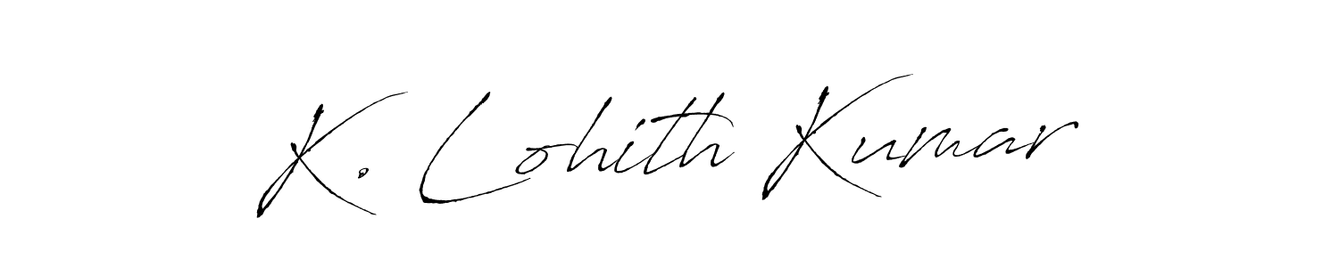 Antro_Vectra is a professional signature style that is perfect for those who want to add a touch of class to their signature. It is also a great choice for those who want to make their signature more unique. Get K. Lohith Kumar name to fancy signature for free. K. Lohith Kumar signature style 6 images and pictures png