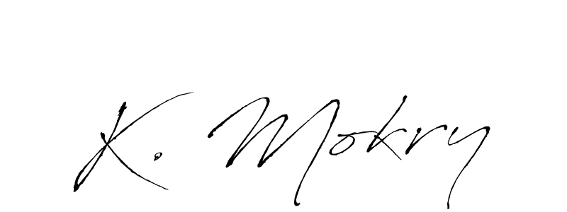 Also we have K. Mokry name is the best signature style. Create professional handwritten signature collection using Antro_Vectra autograph style. K. Mokry signature style 6 images and pictures png