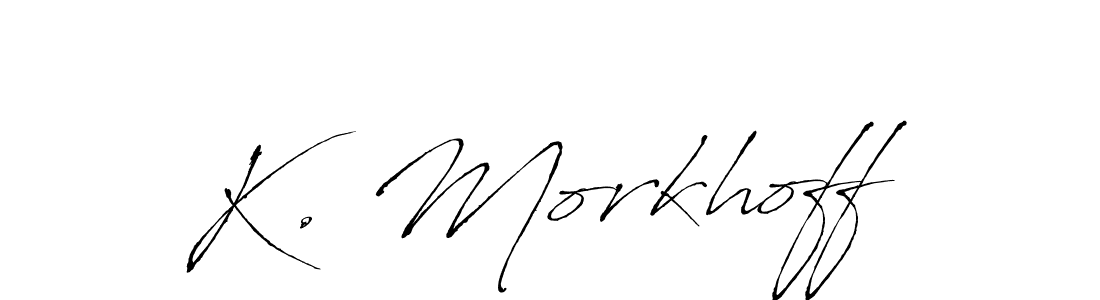 Antro_Vectra is a professional signature style that is perfect for those who want to add a touch of class to their signature. It is also a great choice for those who want to make their signature more unique. Get K. Morkhoff name to fancy signature for free. K. Morkhoff signature style 6 images and pictures png