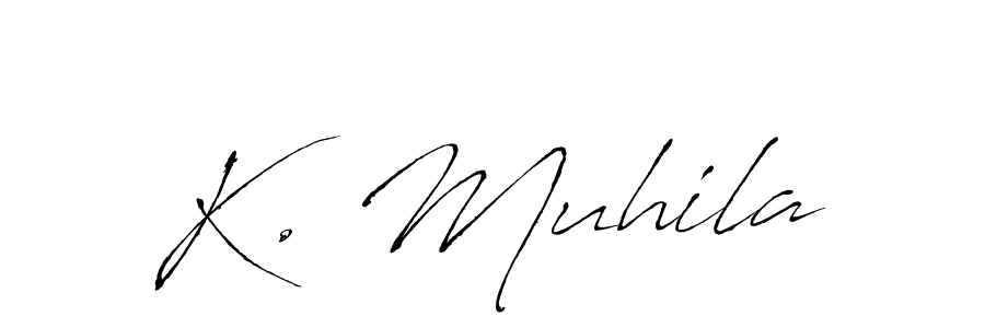 The best way (Antro_Vectra) to make a short signature is to pick only two or three words in your name. The name K. Muhila include a total of six letters. For converting this name. K. Muhila signature style 6 images and pictures png