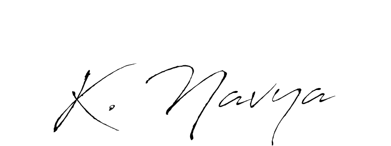 How to make K. Navya name signature. Use Antro_Vectra style for creating short signs online. This is the latest handwritten sign. K. Navya signature style 6 images and pictures png