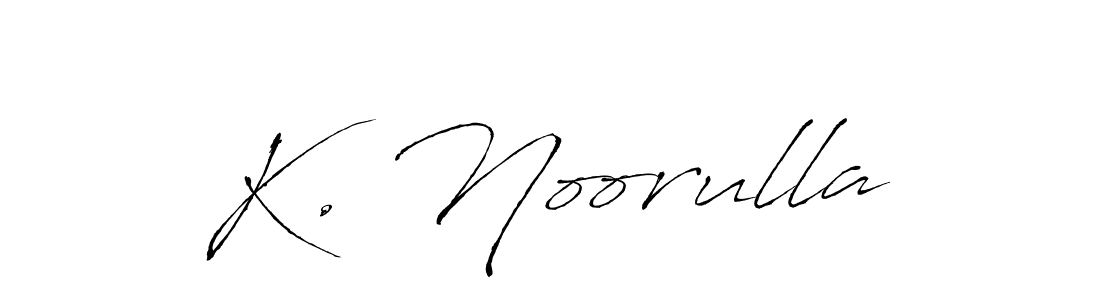 Design your own signature with our free online signature maker. With this signature software, you can create a handwritten (Antro_Vectra) signature for name K. Noorulla. K. Noorulla signature style 6 images and pictures png