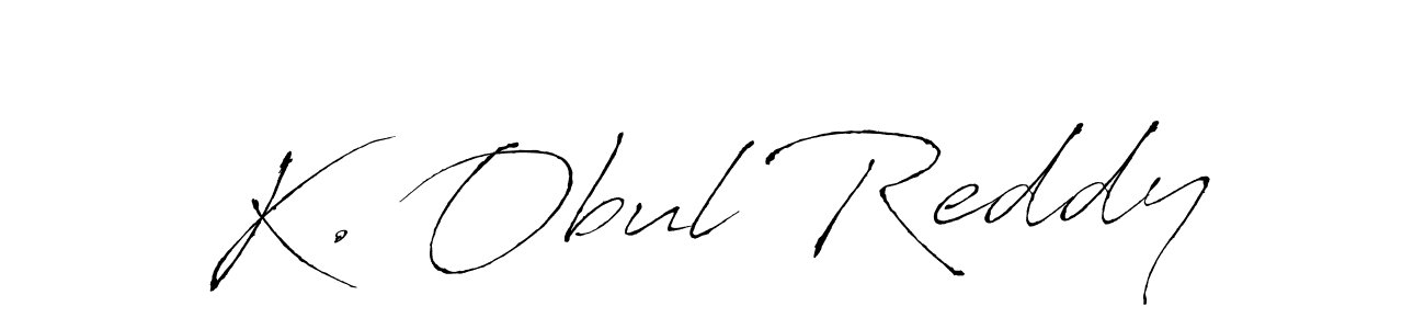 How to make K. Obul Reddy name signature. Use Antro_Vectra style for creating short signs online. This is the latest handwritten sign. K. Obul Reddy signature style 6 images and pictures png